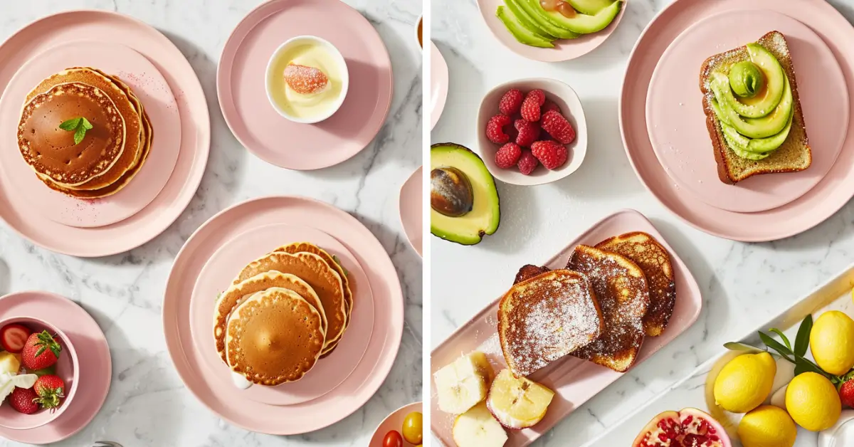 Brunch Hours - A beautifully arranged brunch spread featuring pancakes, avocado toast, and fruit platters.