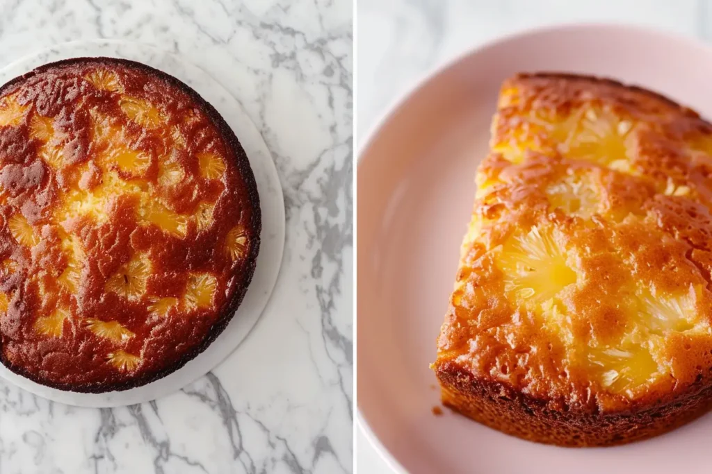 easy pineapple dessert - Pineapple cake cooling on the counter