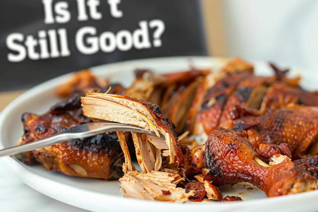 how long can cooked chicken sit out - Spoiled cooked chicken showing discoloration and slime.