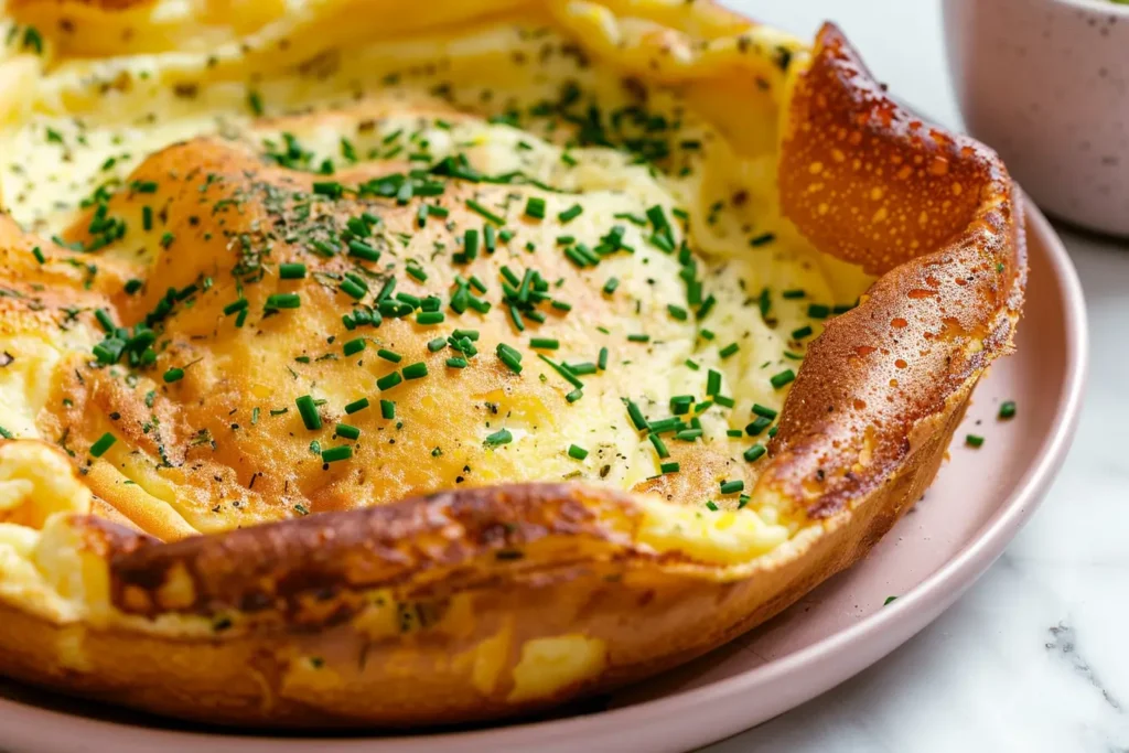 Is 11:00 Breakfast or Lunch - A savory herb & cheese Dutch baby with a golden crust and fresh chives.