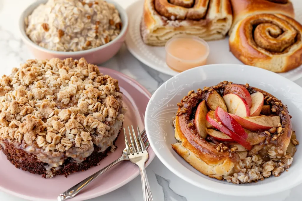 What dessert goes with brunch - Trio of brunch desserts: fruit parfaits, lemon bars, and berry tarts.