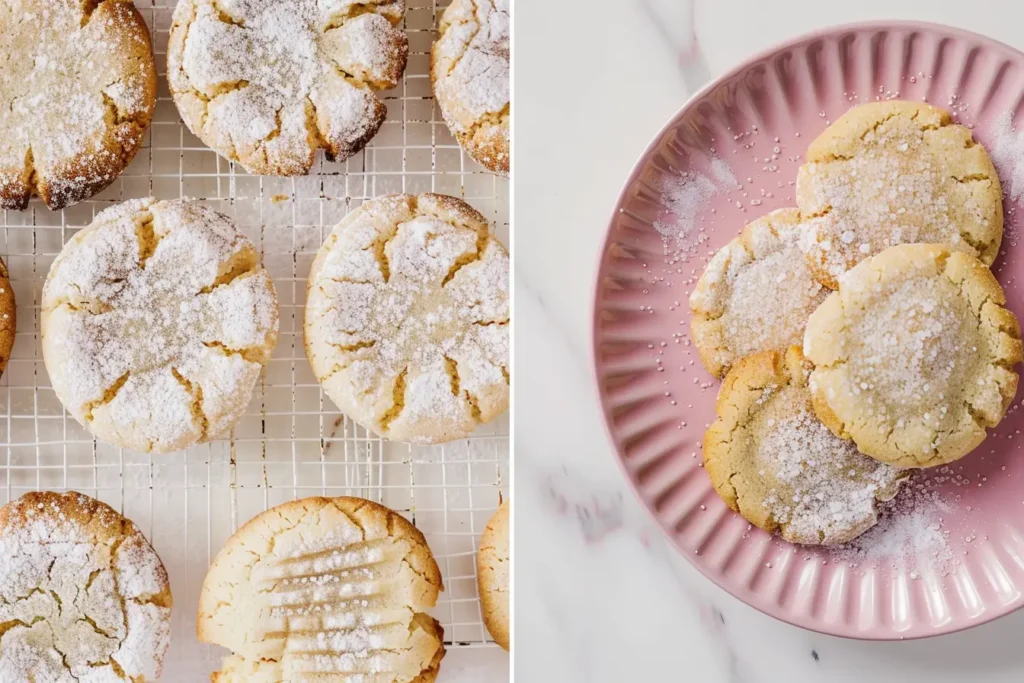 Classic gluten-free sugar cookies on a plate and fresh from the oven.