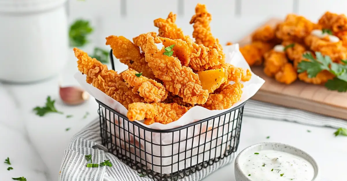 Chicken Fries - Crispy chicken fries in a basket