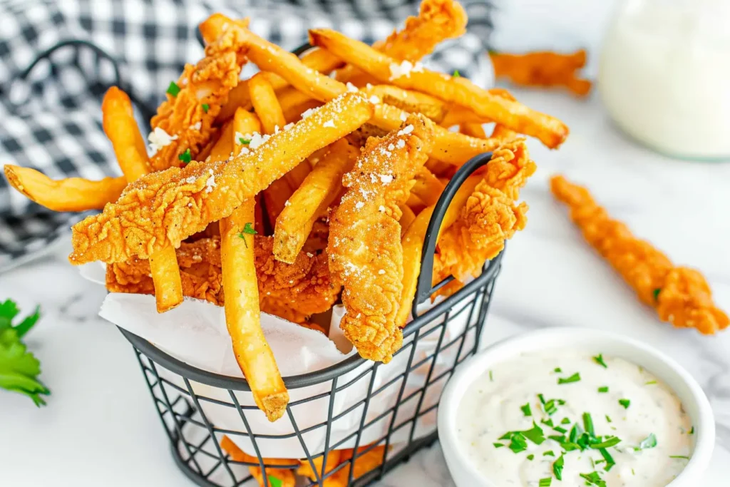 Chicken Fries - Crispy chicken fries in a basket