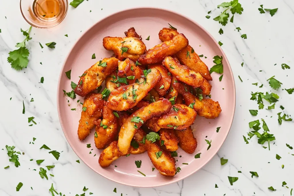 Chicken Fries - Homemade chicken fries on a plate