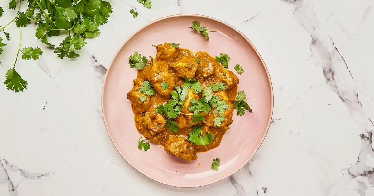 Chicken Korma dish on a plate