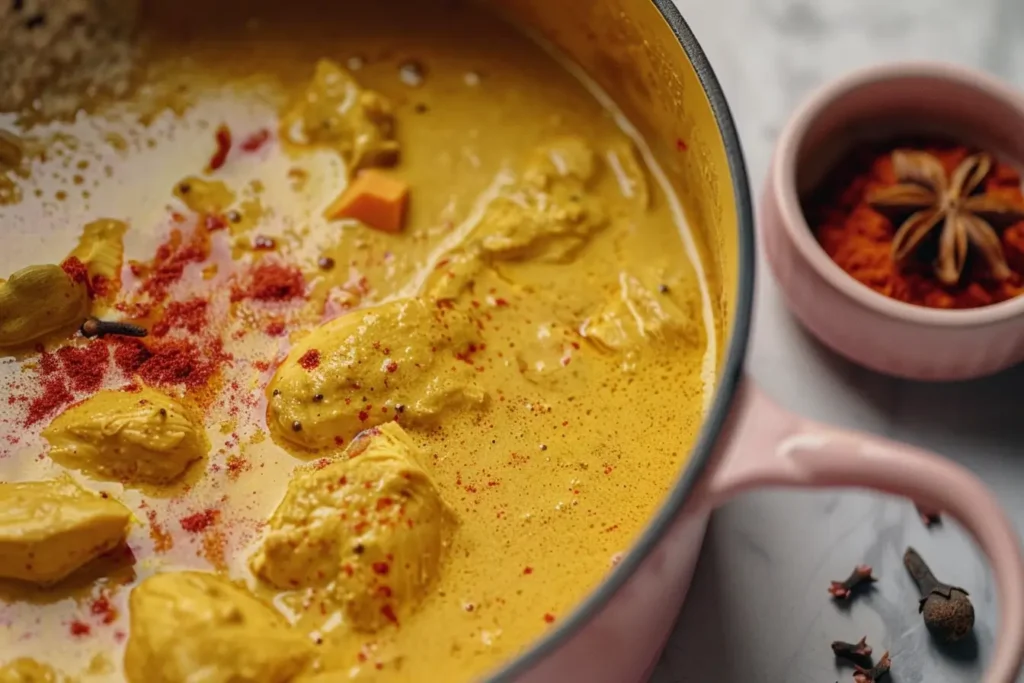 Chicken Korma - Chicken Korma sauce in a pot