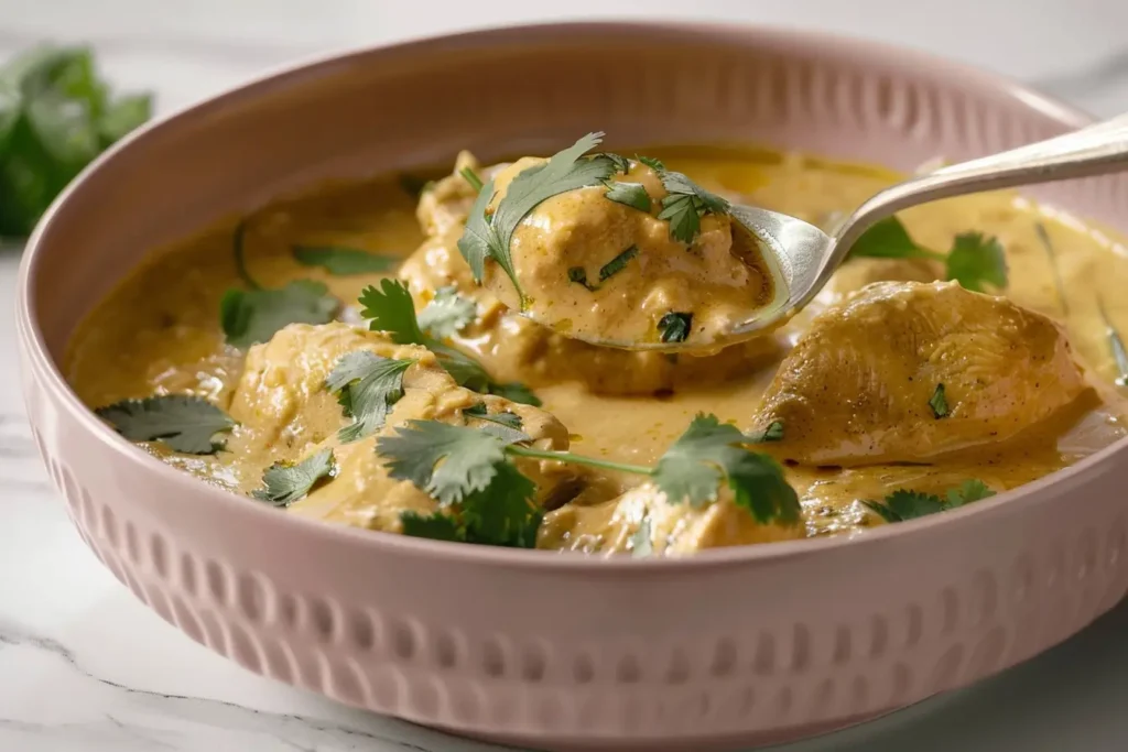 Chicken Korma served in a bowl